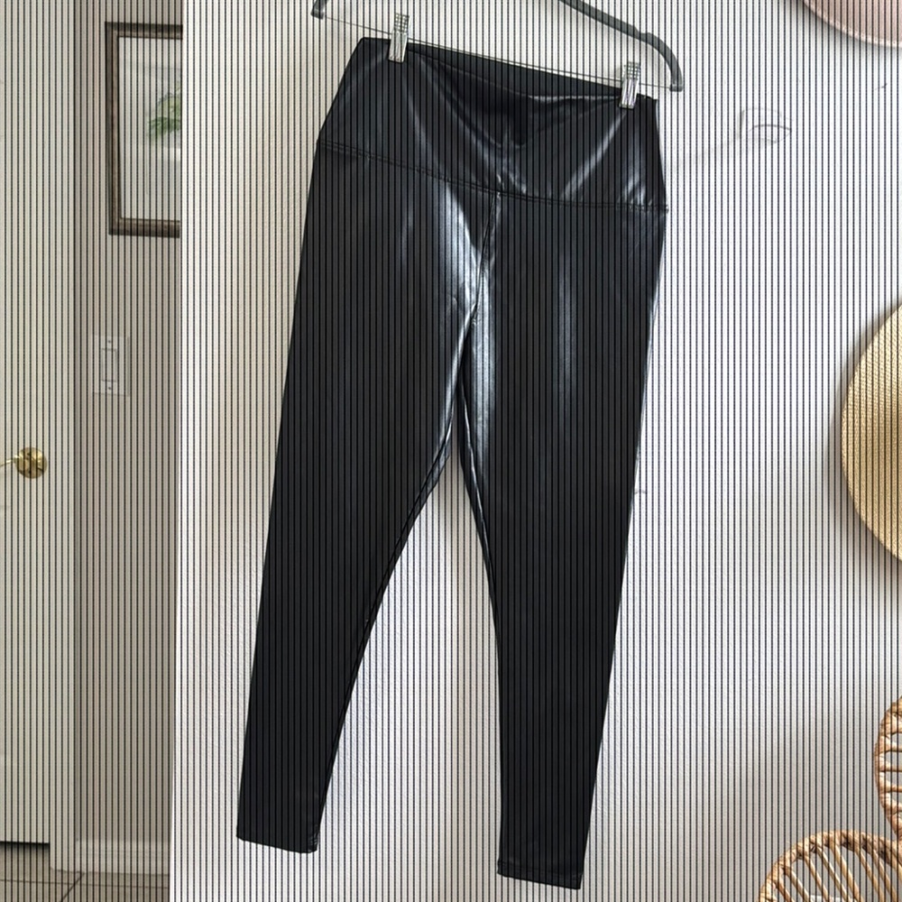 Hot Kiss Black Faux Leather Pants Size L